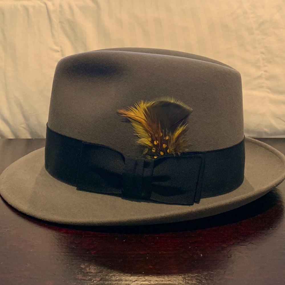 Vintage Dobbs Fifth Avenue New York Gray Fedora Hat, 7 1/8